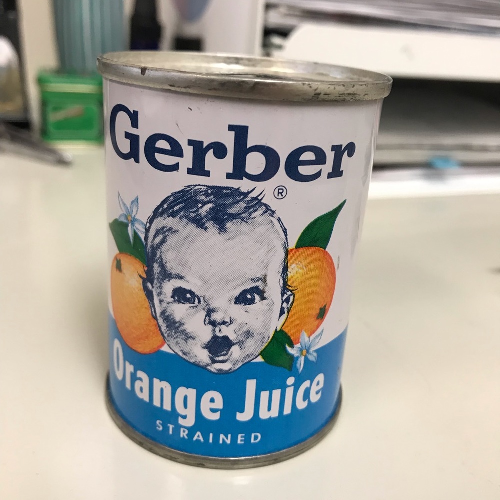 Vintage advertising bank Gerber orange juice can